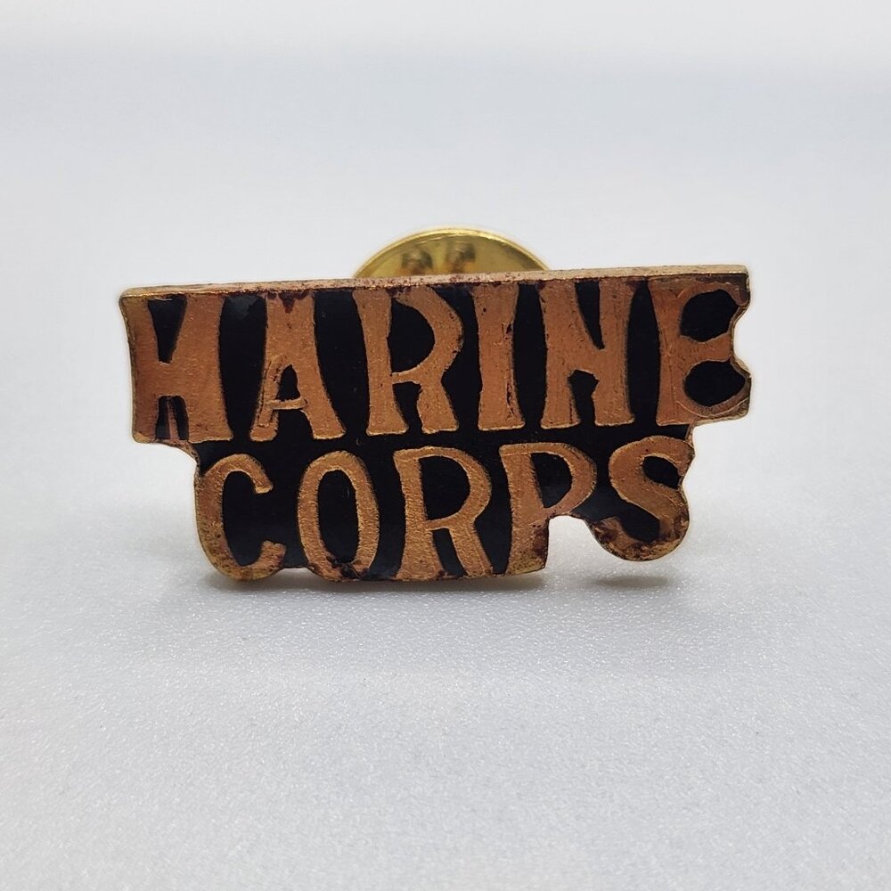 Vintage‎ United States Marine Corps Pin Gold Tone Marine Corps Spellout Pin